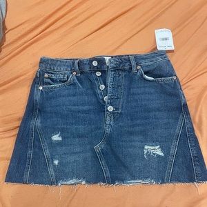 free people jean miniskirt new w tag